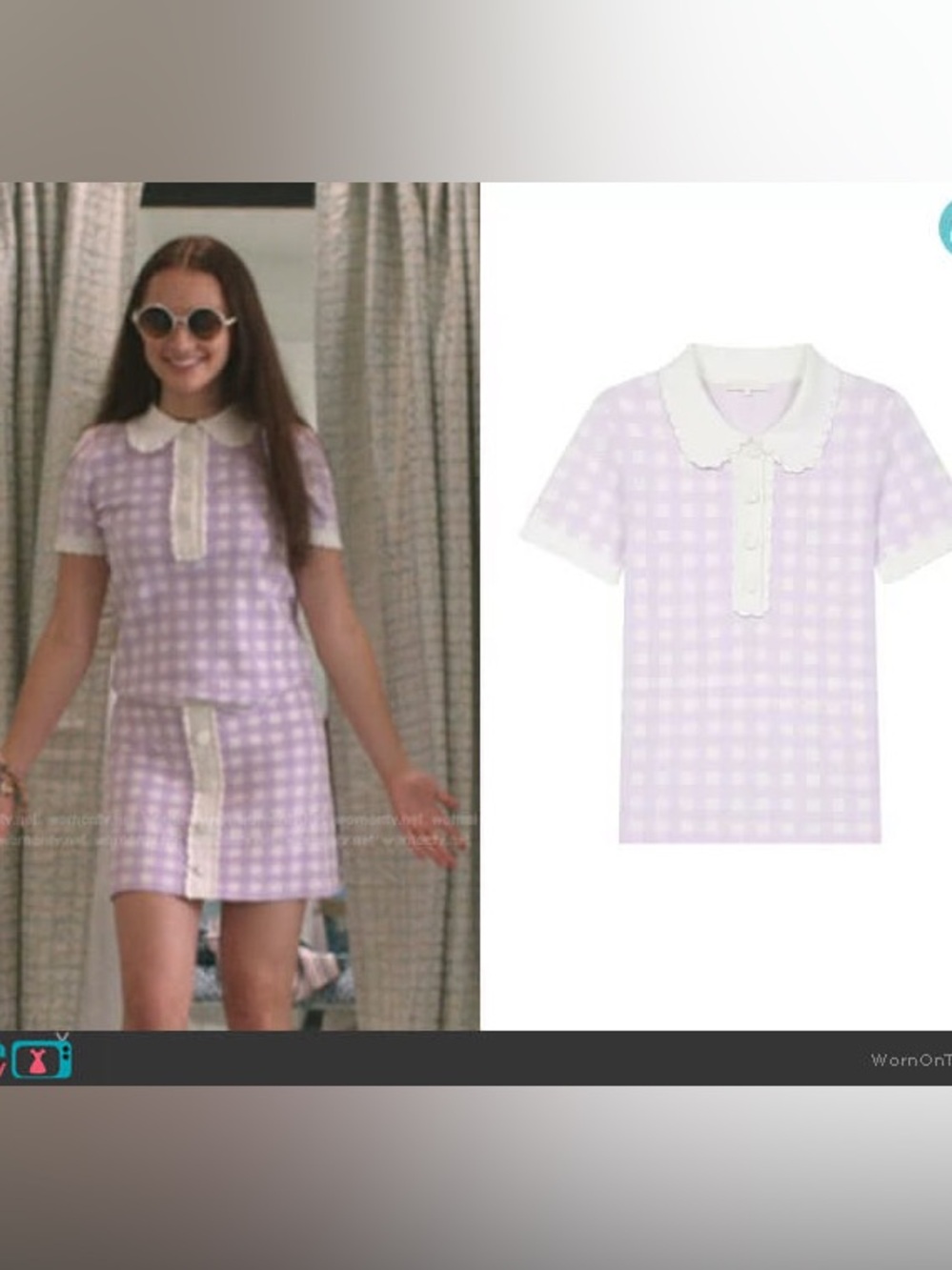 Maje Checkered Gingham knit Polo Shirt ASO Belly The Summer I turned Pretty